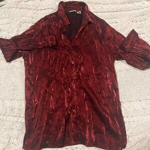 Vintage Fashion Bug Red and black shimmery striped...